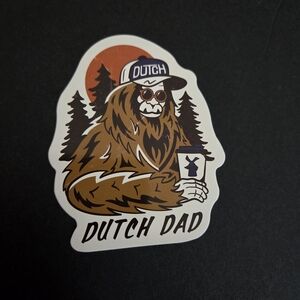 Dutch Dad Sasquatch Sticker - Brown, Black, Orange